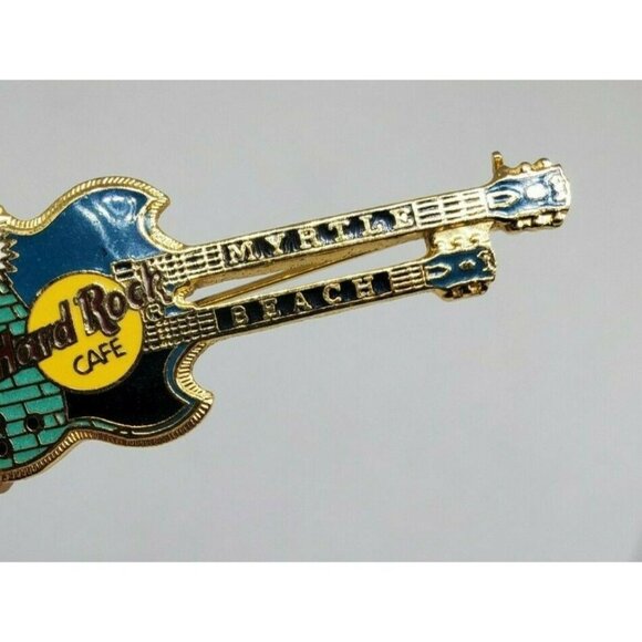 Myrtle Beach Hard Rock Café Guitar Pin Double Neck "Pyramid" Collectible - Picture 5 of 12